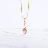 Collar Manita Hamsa Rosa