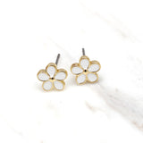 Aretes Flor Blanca