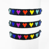 Pulsera Ajustable Corazones Colores